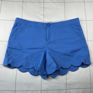 Lilly Pulitzer Blue Scalloped Women Shorts